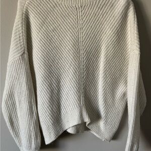 Express Cream Cowl Neck Sweater